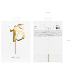 Cake topper - 18 r - Guld