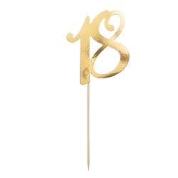 Cake topper - 18 r - Guld