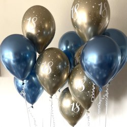 Ballon - 18 r - Guld - 6 stk.