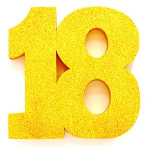 Glittertal - Borddekoration - 18 r - Guld - 20 cm