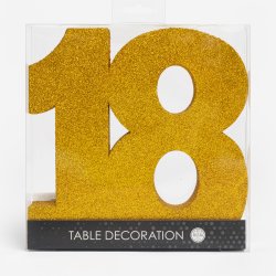 Glittertal - Borddekoration - 18 r - Guld - 20 cm