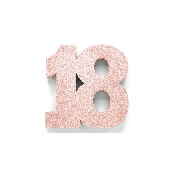 Glittertal - Borddekoration - 18 r - Rosaguld - 20 cm