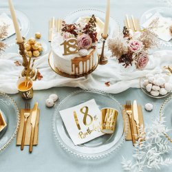 Servietter - 18 rs fdselsdag - Guld