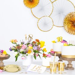 Servietter - 18 rs fdselsdag - Guld