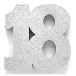 Glittertal - Borddekoration - 18 r - Slv - 20 cm