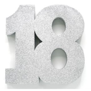 Glittertal - Borddekoration - 18 r - Slv - 20 cm