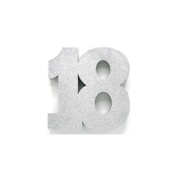 Glittertal - Borddekoration - 18 r - Slv - 20 cm