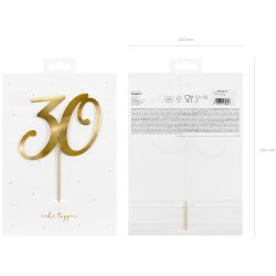 Cake topper - 30 r - Guld