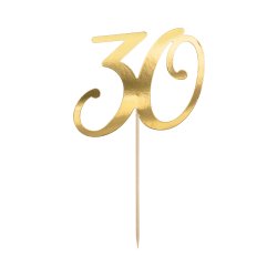 Cake topper - 30 r - Guld