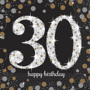 Servietter - Happy Birthday - 30 r