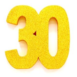 Glittertal - Borddekoration - 30 r - Guld - 20 cm