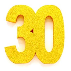 Glittertal - Borddekoration - 30 r - Guld - 20 cm