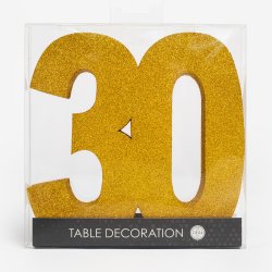 Glittertal - Borddekoration - 30 r - Guld - 20 cm