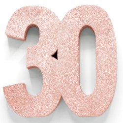 Glittertal - Borddekoration - 30 r - Rosaguld - 20 cm