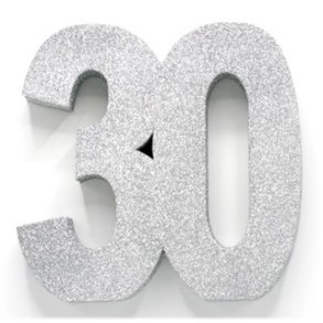 Glittertal - Borddekoration - 30 r - Slv - 20 cm