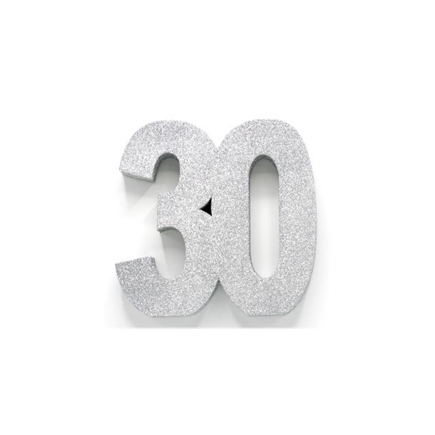 Glittertal - Borddekoration - 30 r - Slv - 20 cm