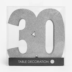 Glittertal - Borddekoration - 30 r - Slv - 20 cm