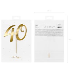 Cake topper - 40 r - Guld