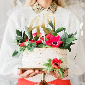 Cake topper - 40 r - Guld