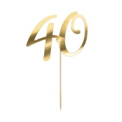 Cake topper - 40 r - Guld
