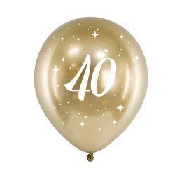 Ballon - 40 r - Guld - 6 stk.