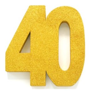 Glittertal - Borddekoration - 40 r - Guld - 20 cm