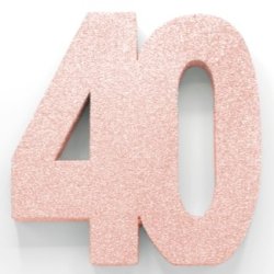 Glittertal - Borddekoration - 40 r - Rosaguld - 20 cm