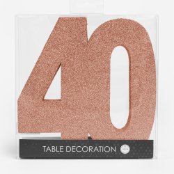 Glittertal - Borddekoration - 40 r - Rosaguld - 20 cm