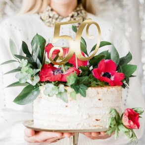 Cake topper - 50 r - Guld