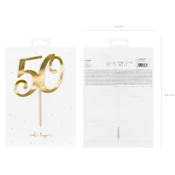 Cake topper - 50 r - Guld