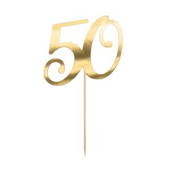 Cake topper - 50 r - Guld