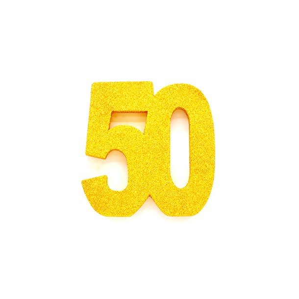 Glittertal - Borddekoration - 50 r - Guld - 20 cm