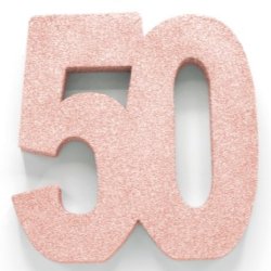 Glittertal - Borddekoration - 50 r - Rosaguld -  20 cm