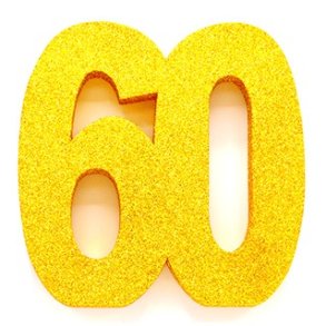 Glittertal - Borddekoration - 60 r - Guld - 20 cm