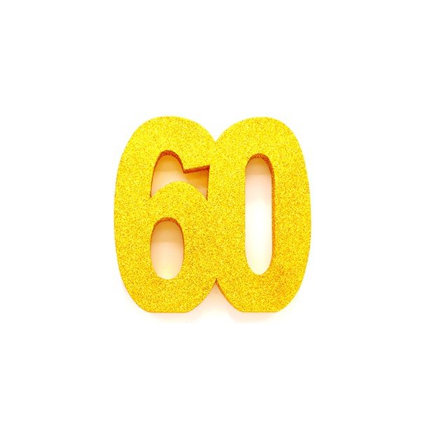 Glittertal - Borddekoration - 60 r - Guld - 20 cm