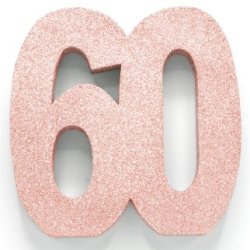 Glittertal - Borddekoration - 60 r - Rosaguld - 20 cm