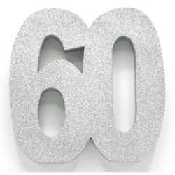 Glittertal - Borddekoration - 60 r - Slv - 20 cm