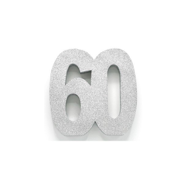 Glittertal - Borddekoration - 60 r - Slv - 20 cm