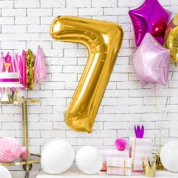 Folieballon - GULD - TAL 7 - 86 cm