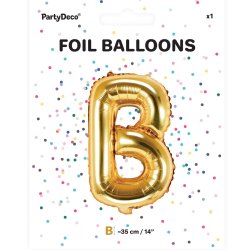 Folieballon - Bogstav B - 35 cm - Guld