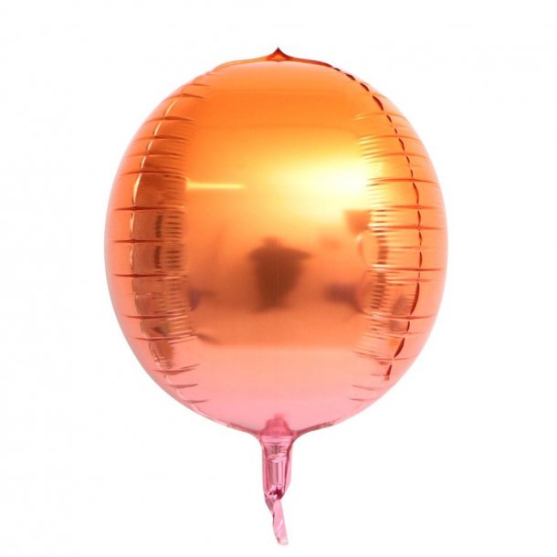Folieballon - OMBRE - Orange og lyserd 55 cm