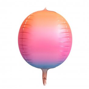 Folieballon - OMBRE - Orange, lyserd og lilla 55 cm