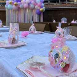 Tallerken - Lyserd med guldblade - 23 cm