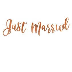 Banner - JUST MARRIED - Rosaguld