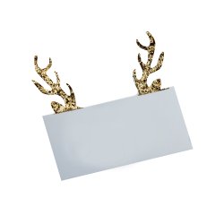 Bordkort med gevir - Guldglitter- 10 stk.