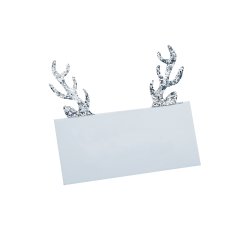 Bordkort med gevir - Slvglitter- 10 stk.