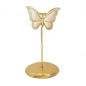 Bordkortholder / Menukortholder - Sommerfugl med krystaller