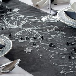 Bordlber -  Sort organza 36 cm x 9 meter