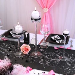 Bordlber -  Sort organza 36 cm x 9 meter