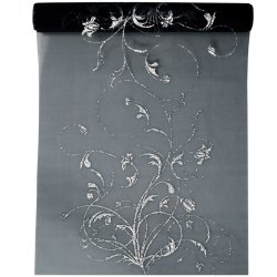 Bordlber -  Sort organza 36 cm x 9 meter